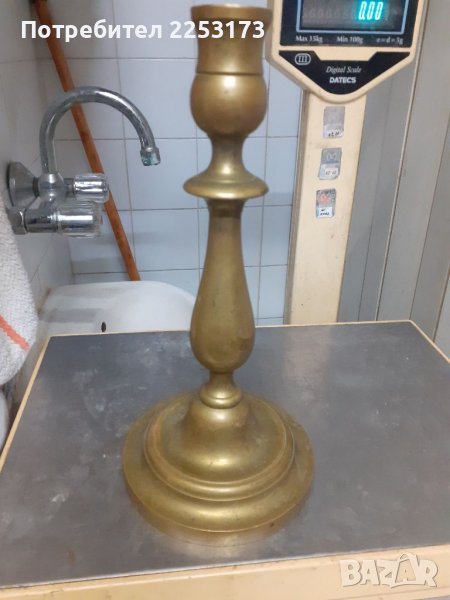 Масивен месингов свещник, снимка 1