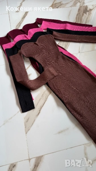 Рипс дълги рокли със сърцевидно деколте, снимка 1