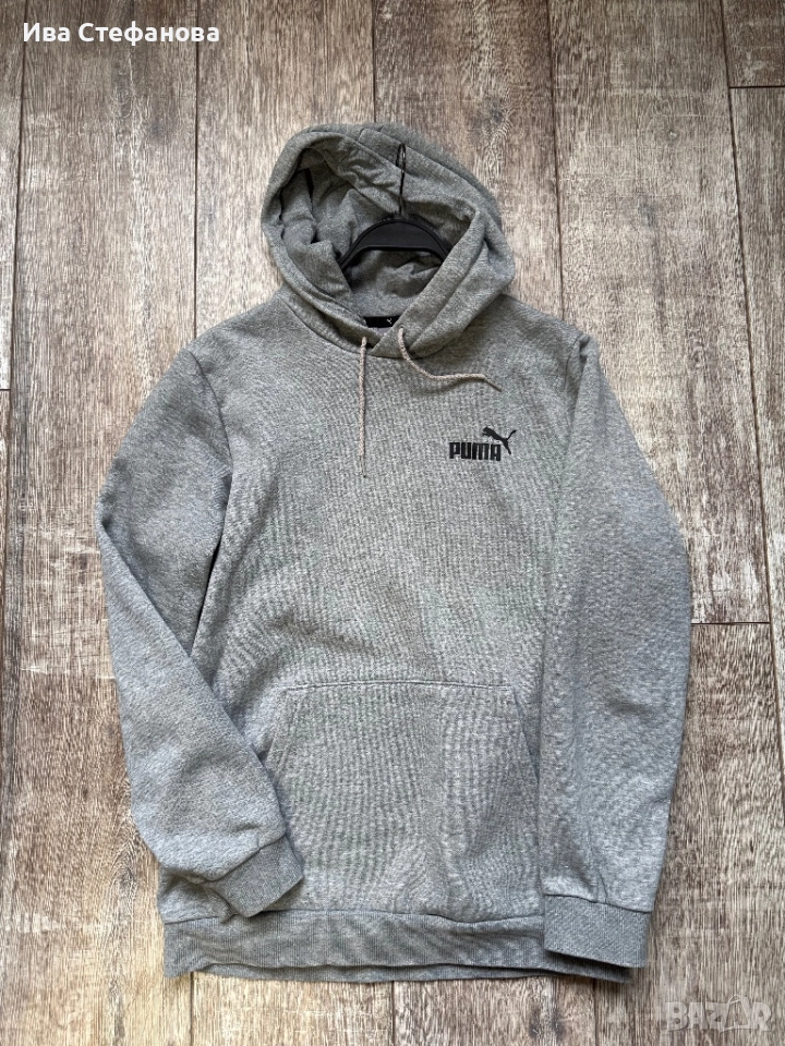 Wow 🩶сива оригинална маркова качулка ватирана блуза худи суичър сива Puma Пума . 100’%!оригинална, снимка 1