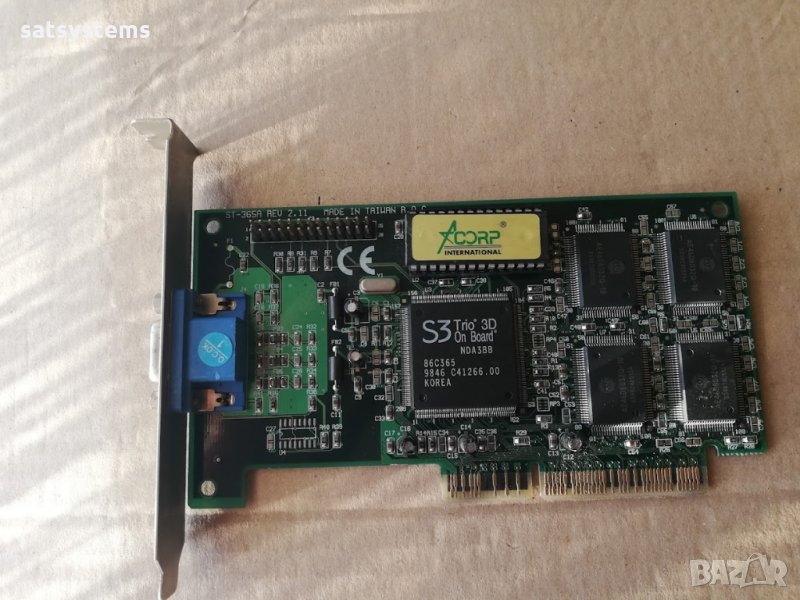 Видео карта Acorp S3 Trio3D ST-365A rev2.11 4MB AGP, снимка 1