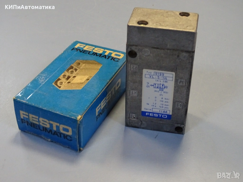 пневматичен разпределител Festo VL-5-1/4 typ9199 Pneumatic Valve 0-8Bar, снимка 1