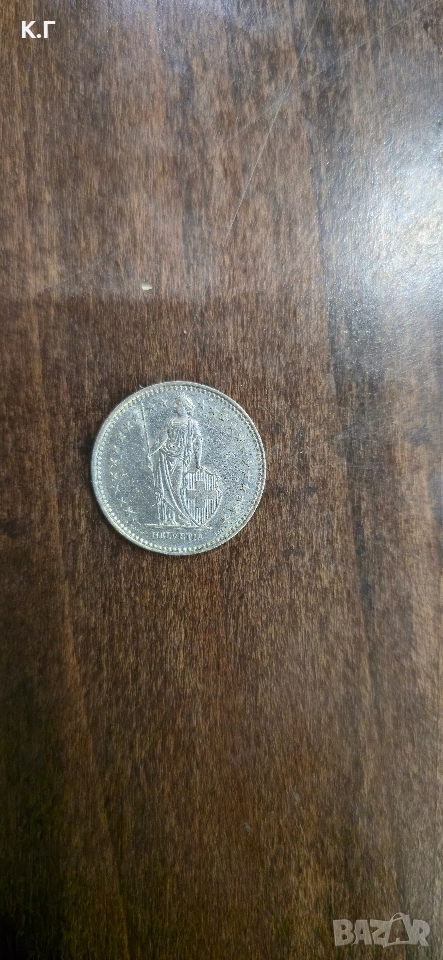 Монетата е 1 швейцарски франк от 1986 г. , снимка 1