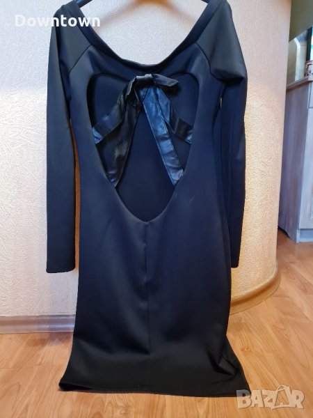 LA SPECIALE  уникална черна рокля с отворен гръб, снимка 1