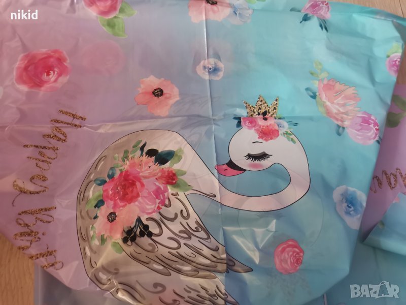 Лебед найлонова покривка за парти рожден ден, снимка 1