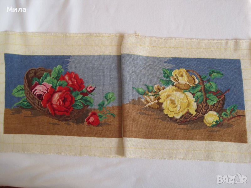 Два цветни гоблена с рози, снимка 1