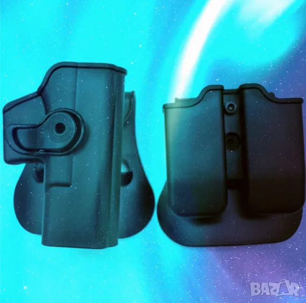 К-т Кобур и калъф за два пълнителя за Glock,може само кобур , снимка 1