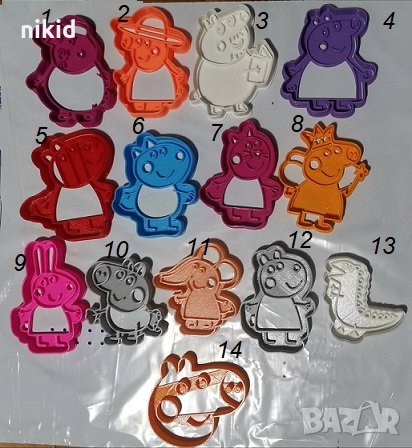 Пепа Пиг Пеппа Peppa Pig  пластмасов резец форма фондан тесто бисквитки резци, снимка 1