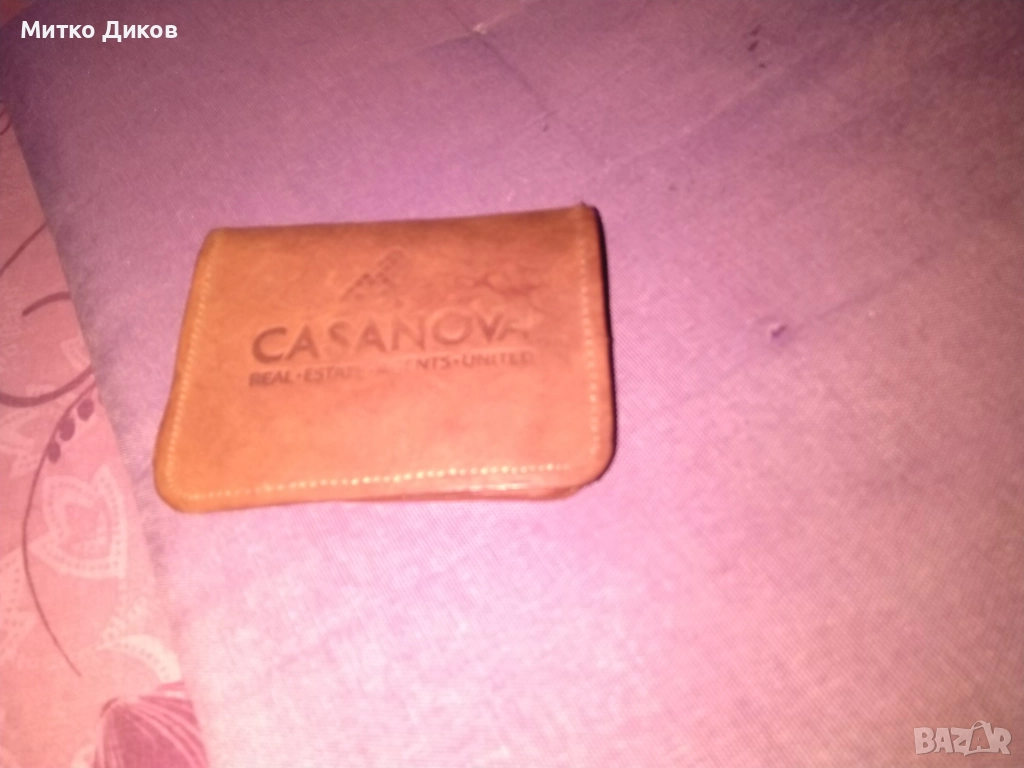 Калъвче Казанова за документи карти естествена кожа 100х80мм, снимка 1