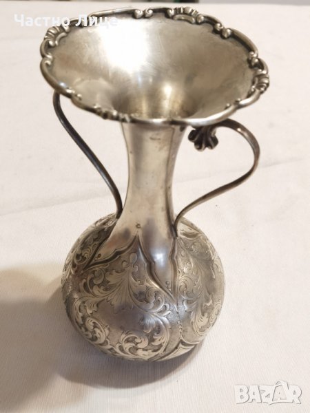 Старинен Сребърен Италиански Аристократичен Съд за Вино 19 век, снимка 1
