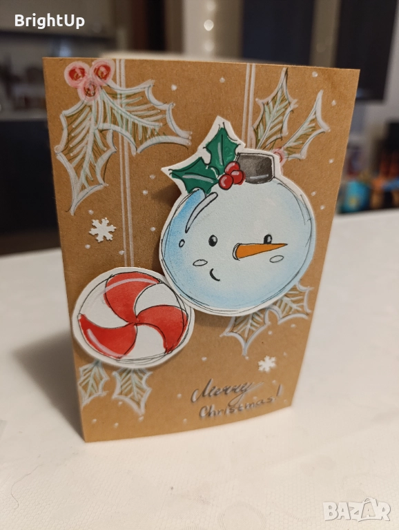 Ръчно рисувани картички, с плик , снимка 1