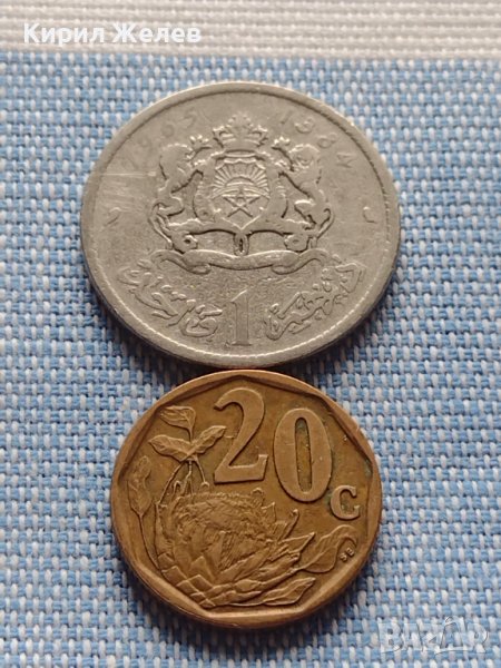 Две монети 20 цента 1997г. Африка / 1 dirhami 1965г. Мароко Хасан втори 41130, снимка 1