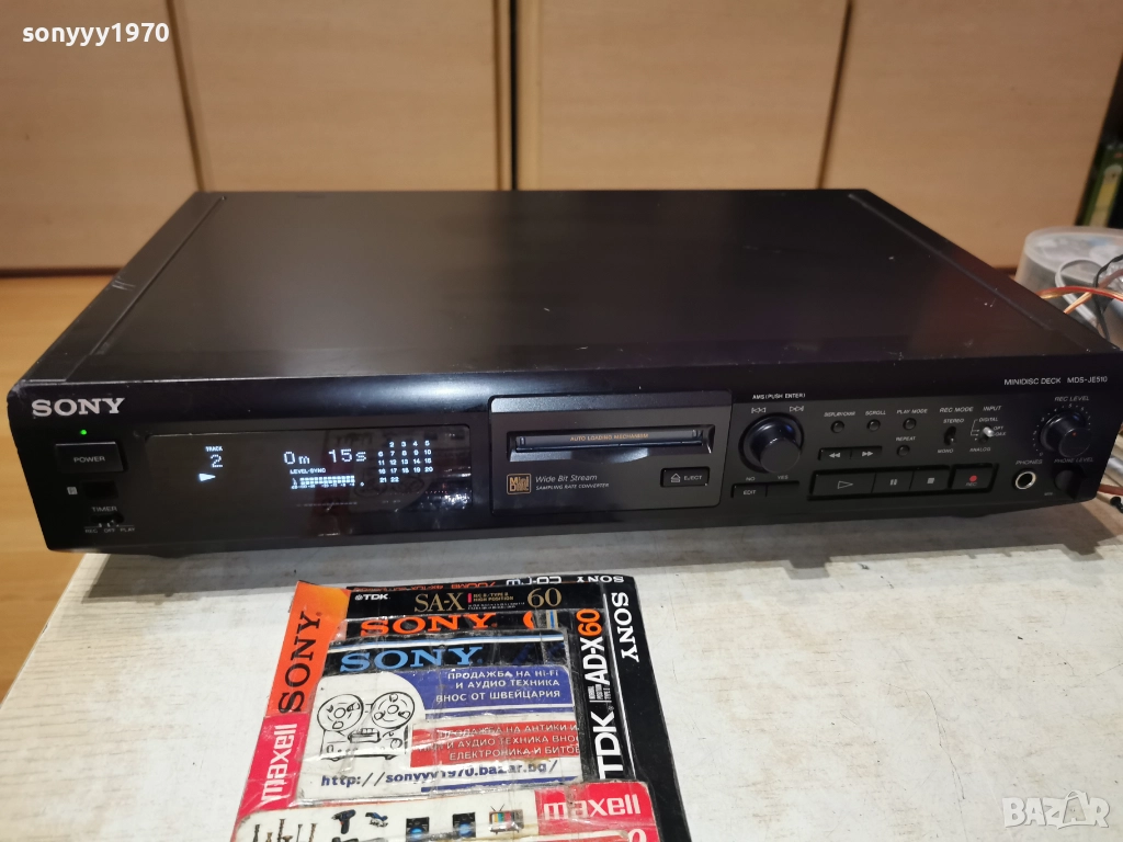 SONY MDS-JE510 MINIDISC DECK-ВНОС SWISS 2012251803, снимка 1