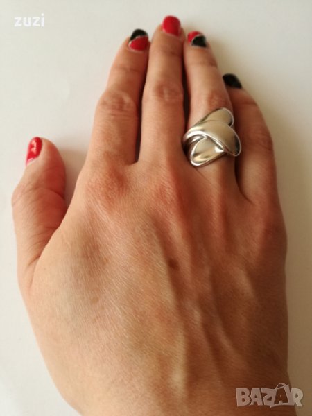 Сребърен изчистен пръстен - 925 сребро, снимка 1