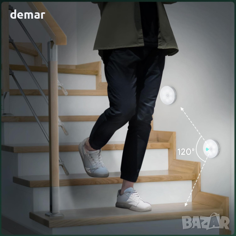 Blewandy LED нощна лампа топло/студено бяло, USB акумулаторни, 2 броя, снимка 6 - Лед осветление - 44672210