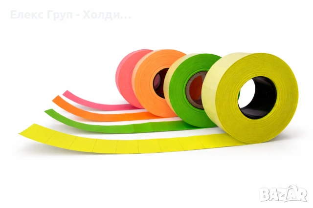 Етикети за двуредови маркиращи клещи 26х16 mm, сигнални цветове - жълт, оранжев, зелен