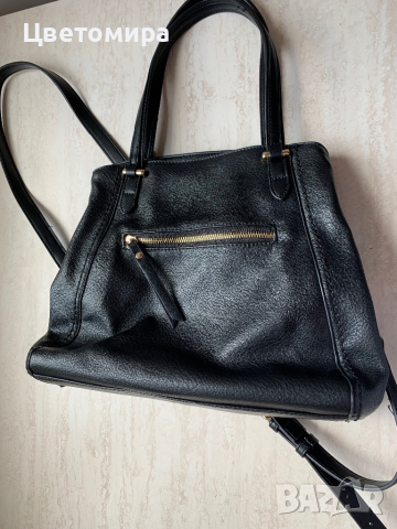 Черна кожена чанта Paolo Boticelli, снимка 2 - Чанти - 44618524