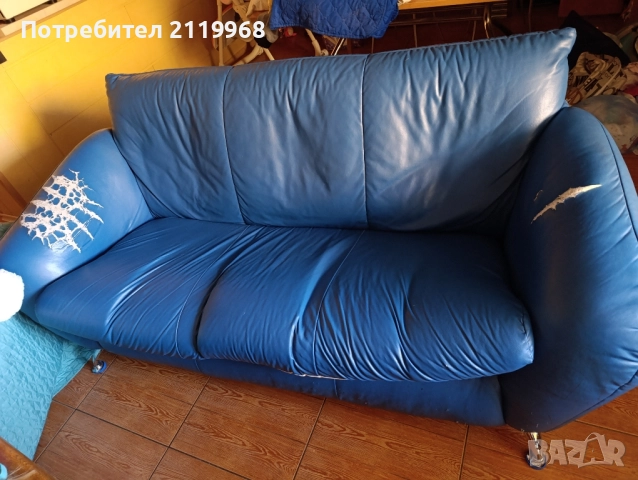 Кожен диван , снимка 1