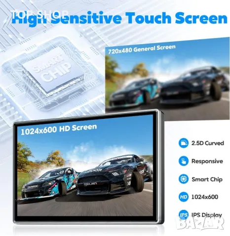 Мултимедия Westods Wireless Apple Carplay & Android Auto, преносим 7" HD IPS екран за кола, GPS нави, снимка 6 - Аксесоари и консумативи - 48875392