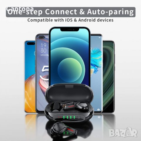 AIKELA безжични Bluetooth 5.0 слушалки, с активно шумопотискане с 4 микрофона, Hi-FI стерео звук док, снимка 5 - Безжични слушалки - 37861702