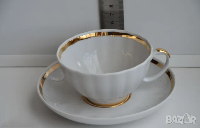 Сервиз за чай Дулево-Бял лебед,от времето на СССР , снимка 14 - Сервизи - 41787642