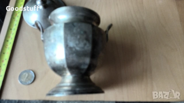 Арт Деко ,посребрена захарница,бронз,сьд,, снимка 5 - Антикварни и старинни предмети - 50586442