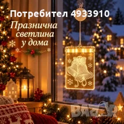 LED коледна декорация за прозорец, снимка 3 - Коледни подаръци - 56267887