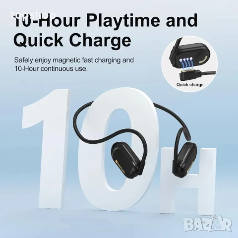 MeloAudio Open Ear слушалки Bluetooth за бягане шумопотискащ микрофон костна проводимост, снимка 6 - Bluetooth слушалки - 50511307