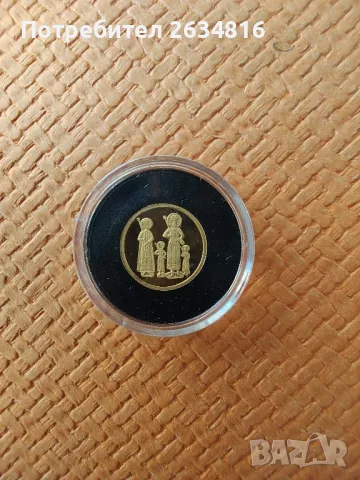 Златна монета " Четвероевангелие " 1998 г. 1,55 гр.