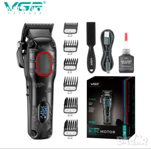 Професионална машинка за подстригване VGR V-016 – Метален корпус, BLDC мотор, дълга