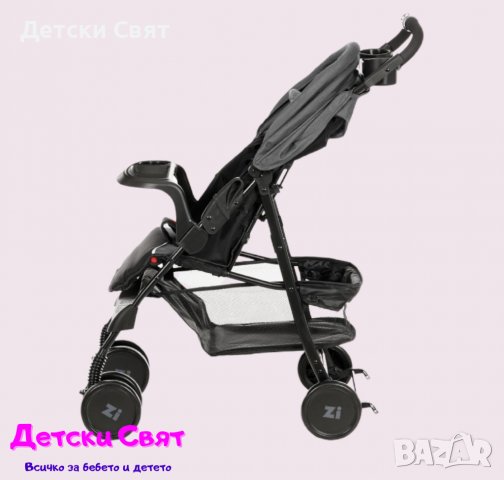 Лятна детска количка ZIZITO Adel, тъмно сива, снимка 4 - Детски колички - 37012860