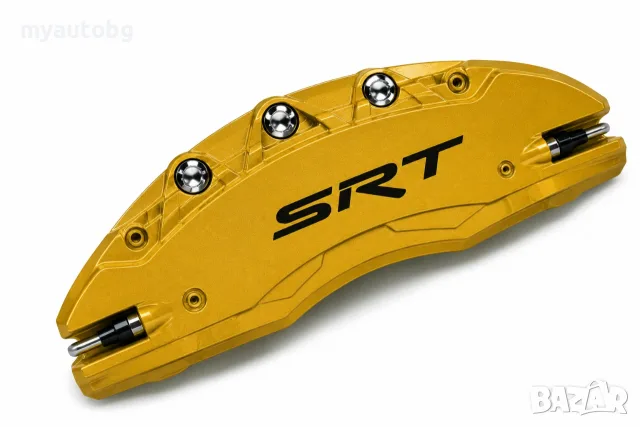 Метални капаци за спирачни апарати SRT – Dodge / Jeep – 4 броя, златисти, снимка 3 - Аксесоари и консумативи - 55912632