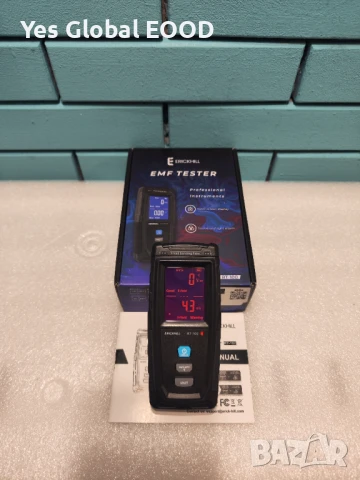 ERICKHILL дигитален EMF детектор с LCD и презареждаема батерия