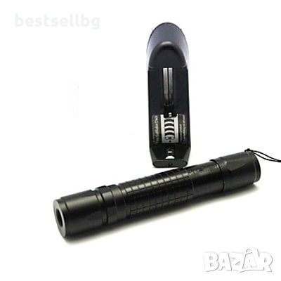 Мощен зелен акумулаторен лазер пойнтер 500mW приставки точка лъч фенер, снимка 6 - Измервателни инструменти - 29229698
