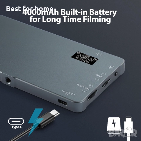 ENEGON 4000mAh акумулаторна двуцветна LED видео лампа, снимка 5 - Лед осветление - 51523436