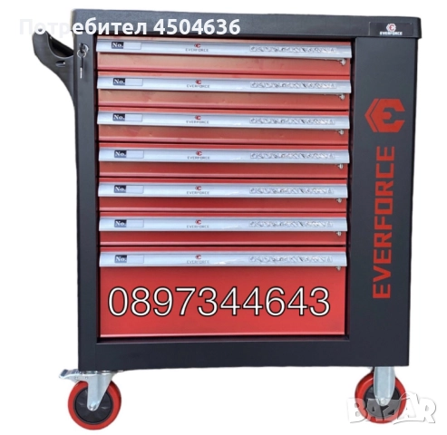 Шкаф-количка с инструменти EVERFORCE 251 части, снимка 3 - Куфари с инструменти - 51531534