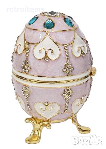 Фаберже стил, кутийки-яйца за бижута в луксозна подаръчна кутия., снимка 2 - Колекции - 44329294
