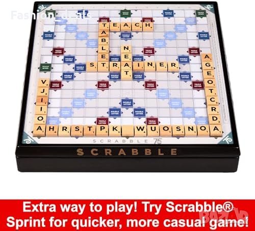 Нова Mattel Games 75-годишен Юбилей, Въртяща Дървена Дъска, 2 игри в 1 Скрабъл, снимка 5 - Настолни игри - 42820967