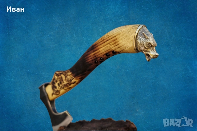 Брадва Мечка ръчна изработка топор секира подарък за мъж , снимка 5 - Ножове - 52203318