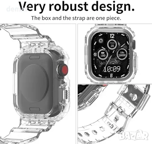 TPU каишка за Apple Watch 46 мм, Armor, прозрачна, снимка 7 - Каишки за часовници - 55871285