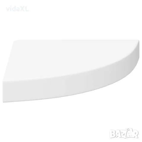 vidaXL Окачени ъглови рафтове, 4 бр, бели, 25x25x3,8 см, МДФ, снимка 7 - Етажерки - 56146818