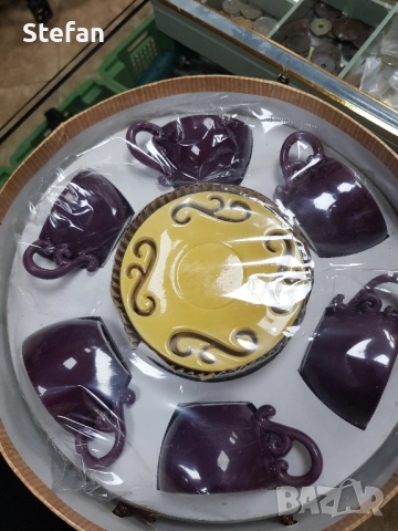 сервиз шест броя с чаши за кафе, снимка 2 - Сервизи - 52624879