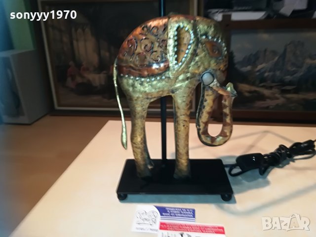 метален слон-лампа-50см-внос франция, снимка 10 - Колекции - 29563049