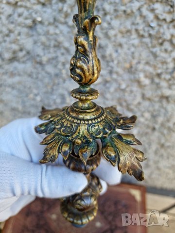 Старинна Бронзова Част От Свещник Англия- "1900г", снимка 8 - Колекции - 40007760