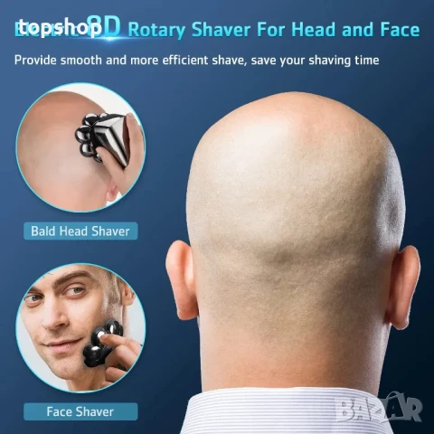 ЧИСТО НОВА Електрическа самобръсначка за мъже Lovcoyo 6 в 1 с подобрен водоустойчив комплект..., снимка 2 - Машинки за подстригване - 50501473