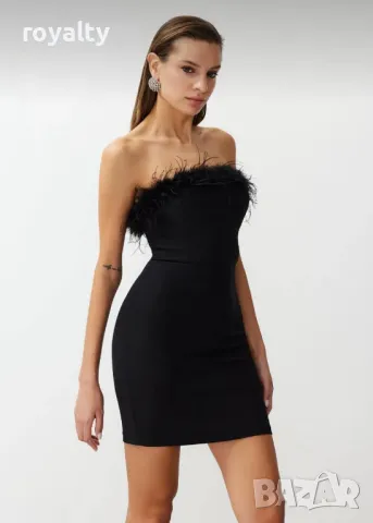 Дамска рокля с пера , снимка 6 - Рокли - 49942825