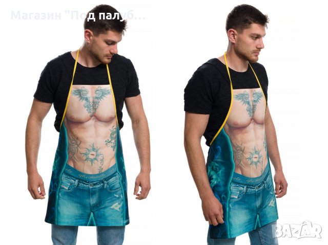 Нова мъжка забавна готварска престилка Тату, снимка 8 - Подаръци за мъже - 30152733