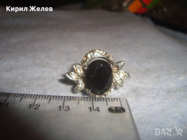 ПРЕКРАСЕН ФЛОРАЛЕН АР НУВО ПОСРЕБРЕН ПРЪСТЕН с ЮВЕЛИРНО ФАСЕТИРАН ГОЛЯМ МАРКАЗИТ и ЦИРКОНЧЕТА 70571, снимка 7 - Пръстени - 37512615