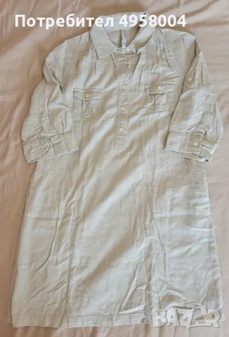Дамска ленена рокля Old Navy, размер XS, светлобежова, снимка 2 - Рокли - 56202776