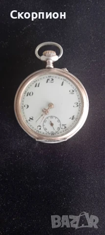 Швейцарски СРЕБЪРЕН джобен часовник Remontuar CILINDRE - 6 RUBIS- 1905г. - ПЕРФЕКТЕН с позлата, снимка 2 - Джобни - 51389193