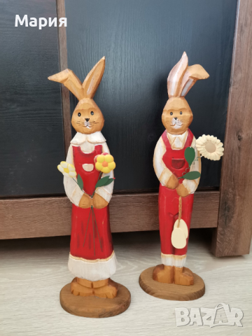 Дама и кавалер /семейство зайци/, снимка 1 - Статуетки - 44758621